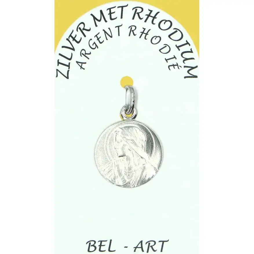 Médaille Argent Rhodié Vierge Marie 15mm