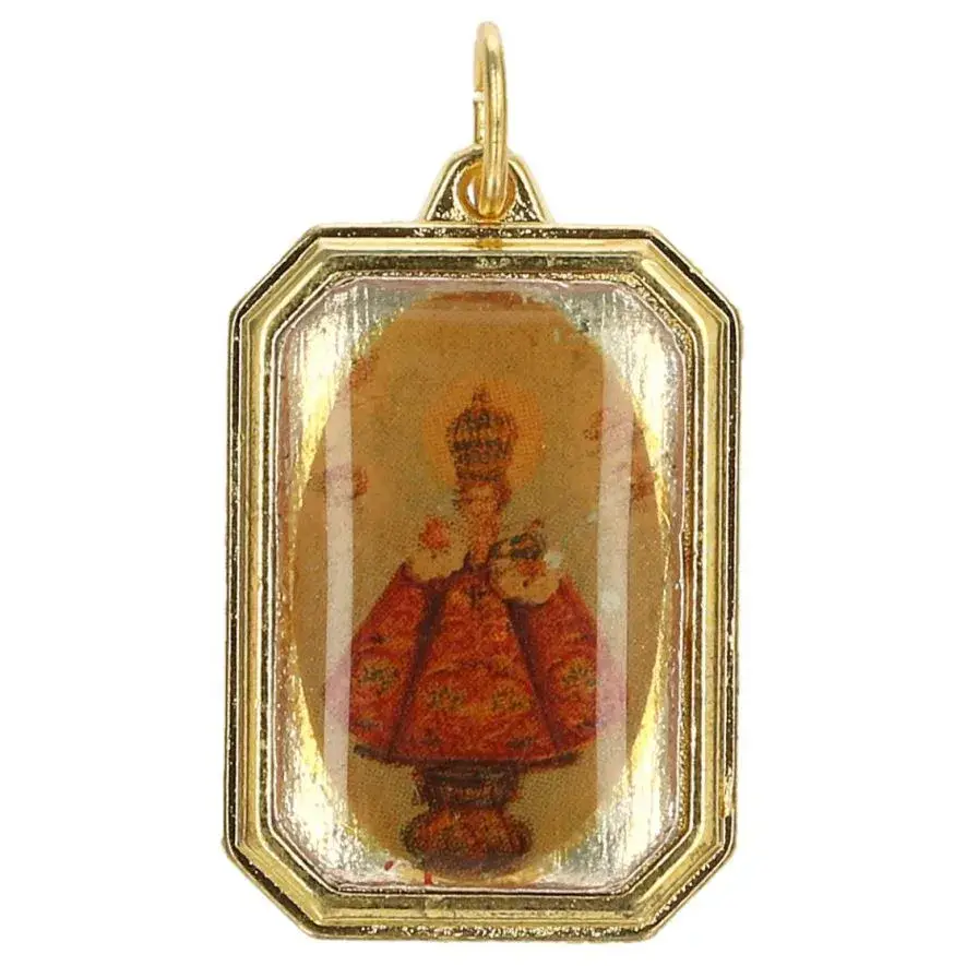 Medaille Rect E.J. De Prague Doré 25 X 18 Mm