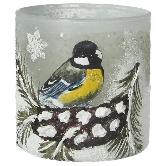 Kaarsenhouder In Glas Mees 9 Cm
