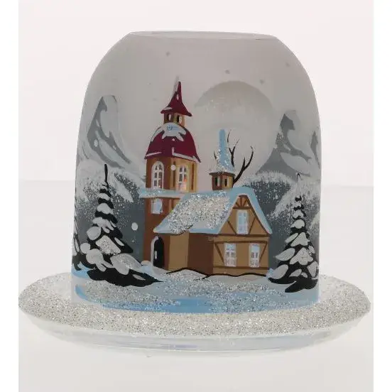 Kerstcandelaar witte + theelichtje 12 Cm