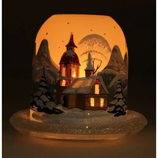 Kerstcandelaar witte + theelichtje 12 Cm