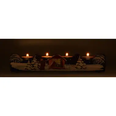Blue christmas candlestick with 4 candles - christmas nativity