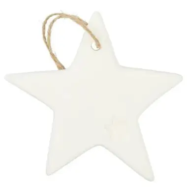 Etoile à suspendre en porcelaine blanche 8.5 x 6.5 cm