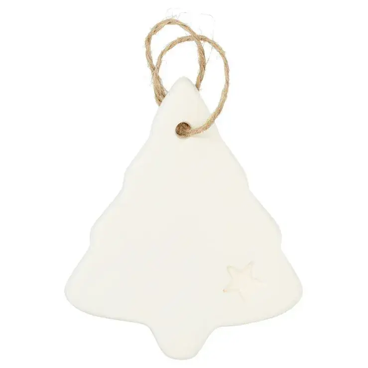Sapin à suspendre en porcelaine blanche 8 cm