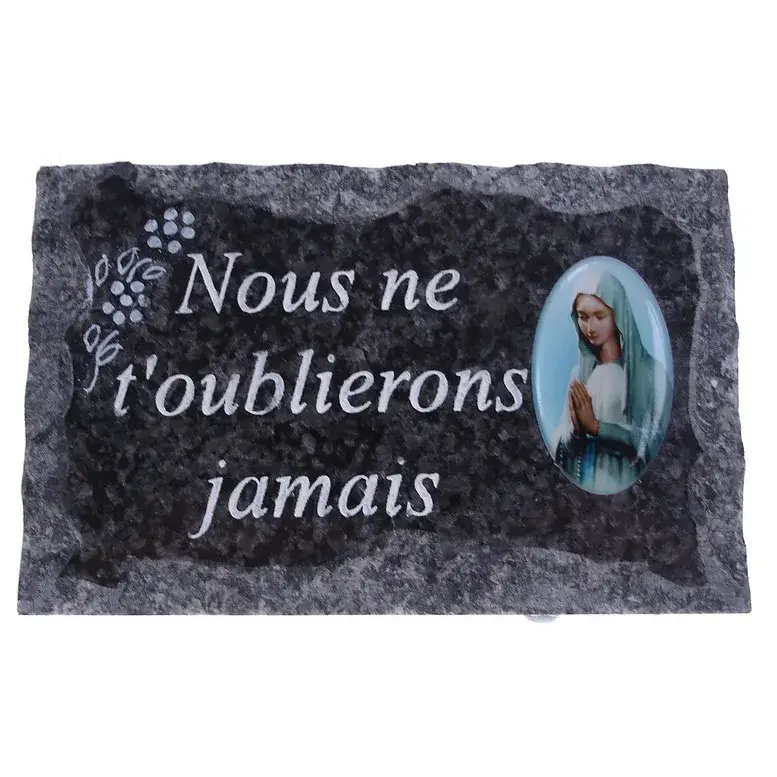 Plaque Cemetery We will never forget you 9x14 cm