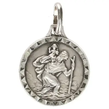 Medaille H Kristoffel - 14 mm - Metaal Verzilverd