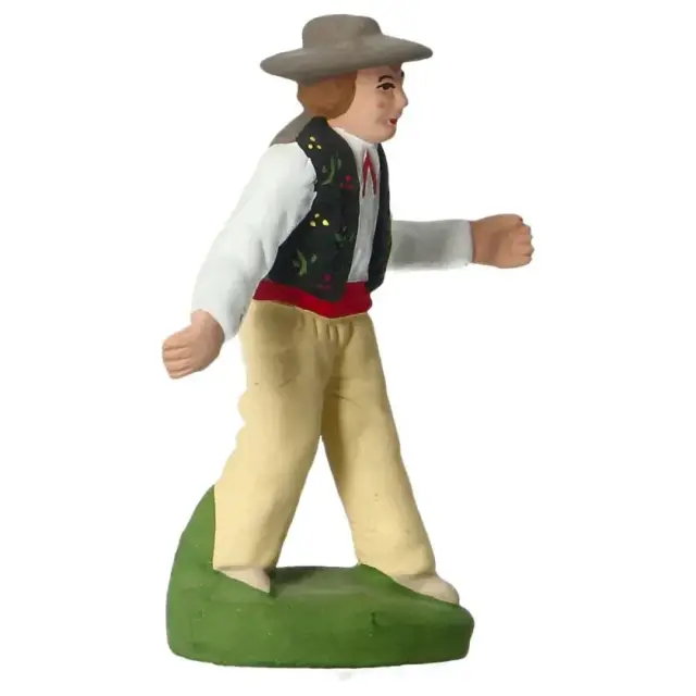 Santon Carbonel (N°2) Sujet homme farandole/chapeau noir