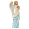 Ange En Bois Sculpte 15 cm bleu