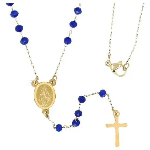 Necklace is steel Our Lady of Guadelupe medal + cross