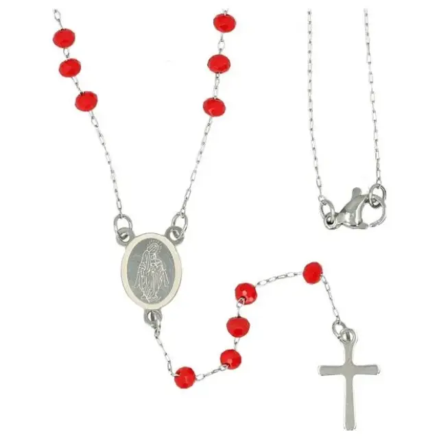 Necklace is steel Our Lady of Guadelupe medal + cross