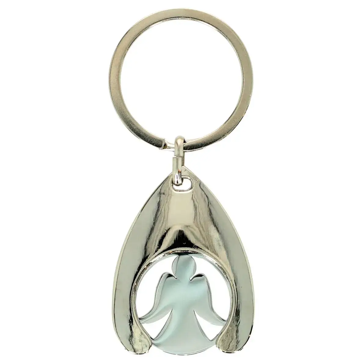 Metal Guardian Angel keyring