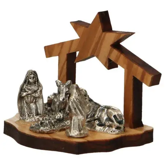 Kerststal - Stal + Ster - 6 X 4,5 X 5 cm