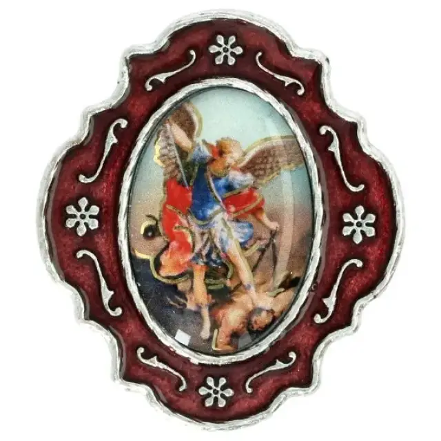 Chapelet St Michel + Boîte métal email rouge