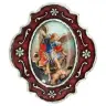 Chapelet St Michel + Boîte métal email rouge