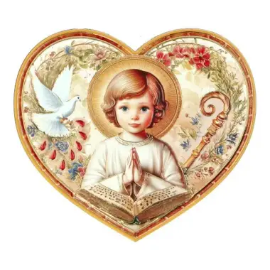 Cadre Communion en forme de coeur 11 X H10 cm