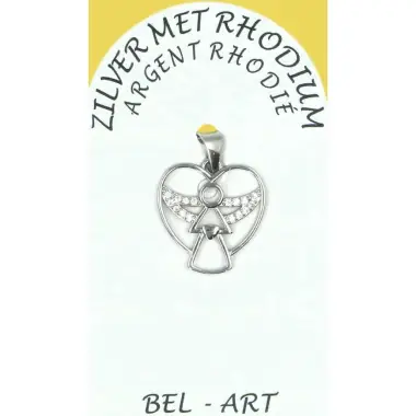 Pendentif Ange en argent rhodié