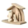 Crèche de Noël moderne en bois et Sainte Famille 7 cm
