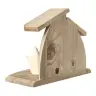 Crèche de Noël moderne en bois et Sainte Famille 7 cm