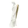Guardian angel figurine with child – white and gold, 16 cm