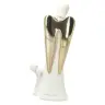 Guardian angel figurine with child – white and gold, 16 cm