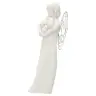 Resin angel with hearts and metal wings, 21 cm
