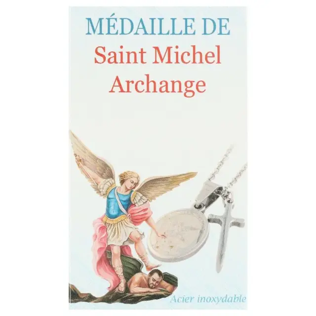 Parure Acier - Médaille St Michel + ChaÎne 45 cm