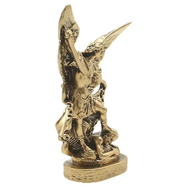 Statue 12 cm - Albâtre bronzé - St Michel