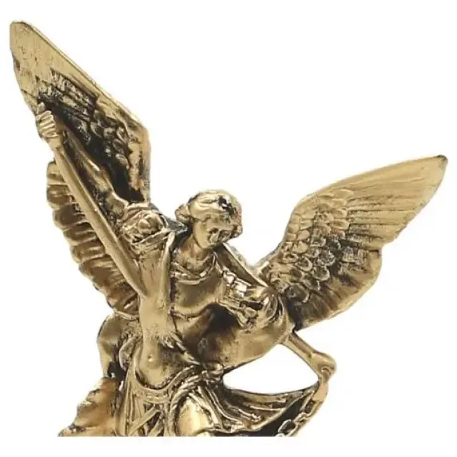 Statue 12 cm - Albâtre bronzé - St Michel