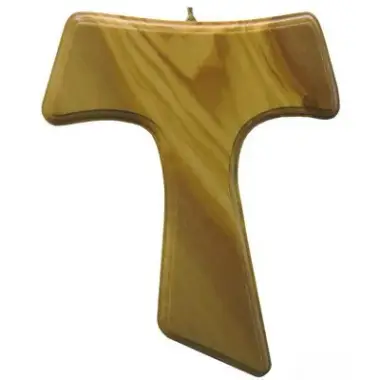 Croix Tau - 16 cm - Bois d'olivier
