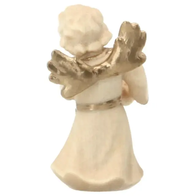 Ange en bois avec cor - 6 cm Alabaster