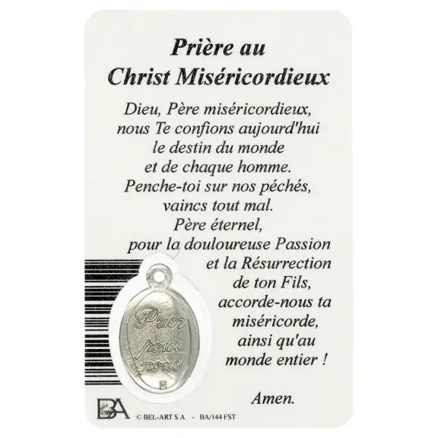 Kaart-medaille-gebed - Barmhartige Kristus - Frans