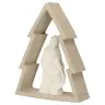 Nativité en résine blanche dans un sapin brun (12.x16 cm)
