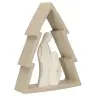 Nativité en résine blanche dans un sapin brun (12.x16 cm)