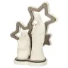 Nativité en résine blanche avec décor étoiles 14 cm