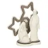 Nativité en résine blanche avec décor étoiles 14 cm