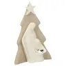 Nativité en résine blanche avec sapin beige ( 10 x15 cm)