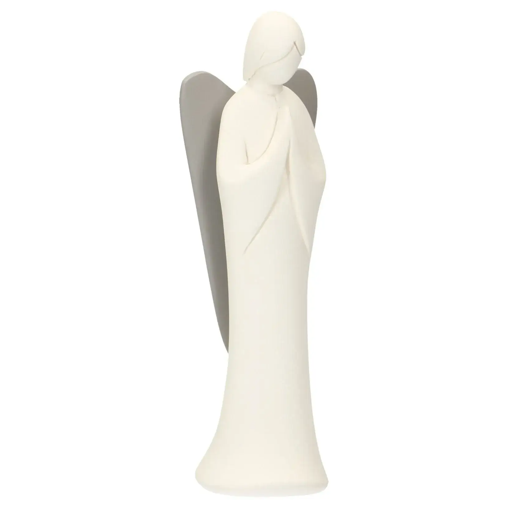Ange blanc et gris 16 cm