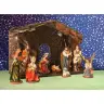 Crèche de Noël : cabane + 11 personnages de 15cm (42 X 19 X 30 Cm)