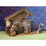 Crèche de Noël : cabane + 11 personnages de 15 cm (50x26x31cm)
