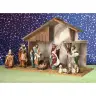 Crèche de Noël : cabane + 11 personnages de 15 cm (50x26x31cm)