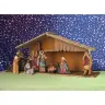 Crèche de Noël : cabane + 10 personnages de 12 cm (52x19x23cm)