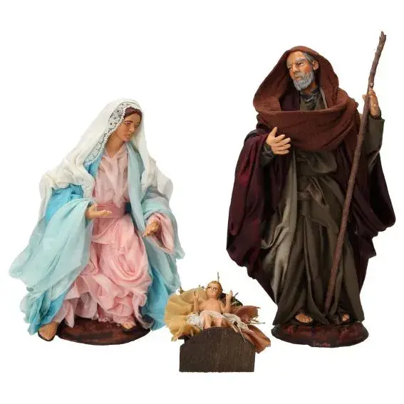 Neapolitan Santon 22 Cm Holy Family (3 pieces)