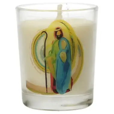 Glass candle 65 x 50 mm Nativity