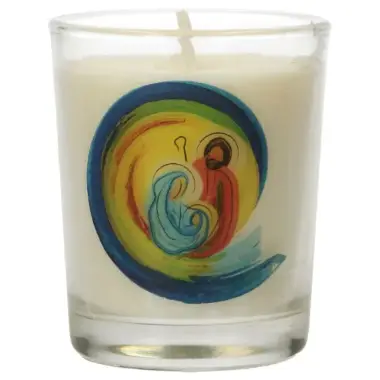 Glass candle 65 x 50 mm Nativity