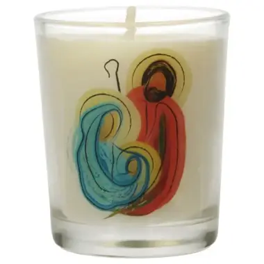 Glass candle 65 x 50 mm Nativity
