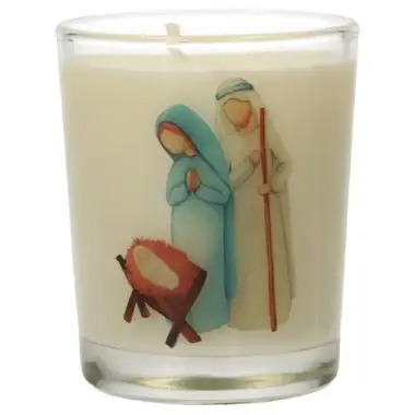 Glass candle 65 x 50 mm Nativity