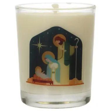 Glass candle 65 x 50 mm Nativity