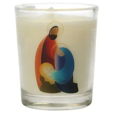 Glass candle 65 x 50 mm Nativity