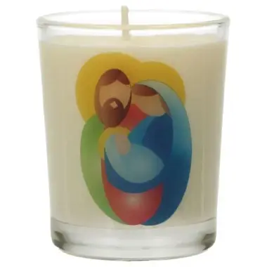 Glass candle 65 x 50 mm Nativity