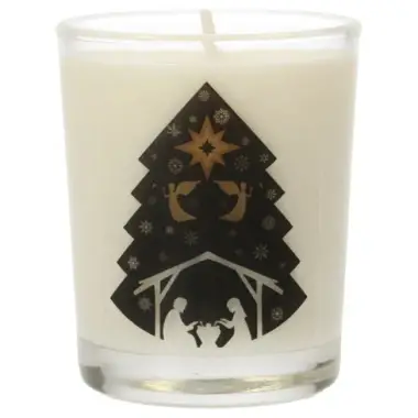 Glass candle 65 x 50 mm Nativity